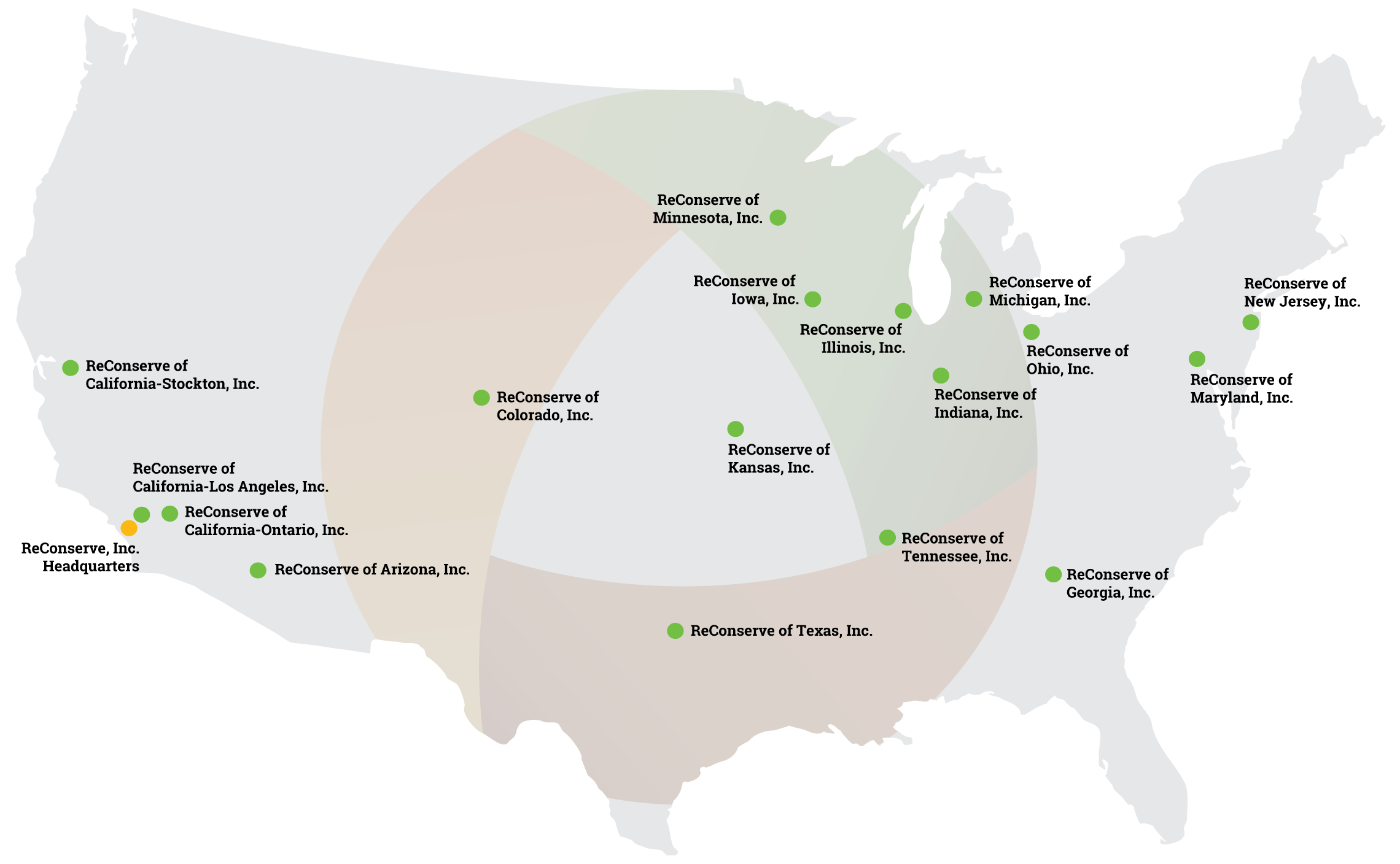 ReConserve Nationwide - Map of Plants in the US